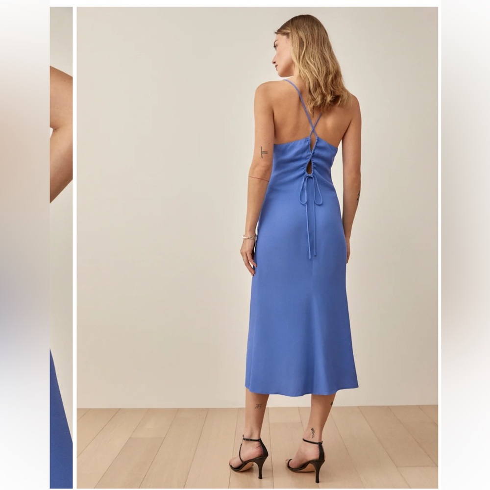 Reformation Dover Dress in Vibrant Blue - Picture 2 of 5